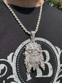 Real 925 Sterling Silver Iced Hip Hop Jesus Piece Pendant Necklace Solid Back 40 Real 925 Sterling Silver Iced Hip Hop Jesus Piece Pendant Necklace Solid Back -Harlem Bling Shop harlembling real 925 sterling silver iced hip hop jesus piece pendant necklace solid back 76365.1696386053