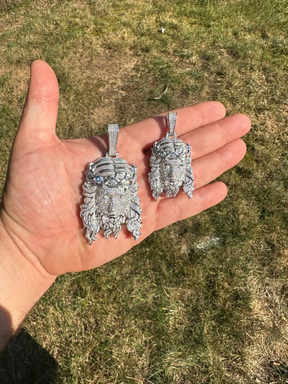 Real 925 Sterling Silver Iced Hip Hop Jesus Piece Pendant Necklace Solid Back 16 Real 925 Sterling Silver Iced Hip Hop Jesus Piece Pendant Necklace Solid Back - Image 14