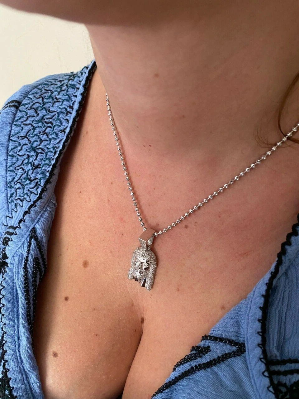 Real 925 Sterling Silver Icy Jesus Piece Flooded Out Pendant Iced Mens Necklace 12 Real 925 Sterling Silver Icy Jesus Piece Flooded Out Pendant Iced Mens Necklace - Image 10