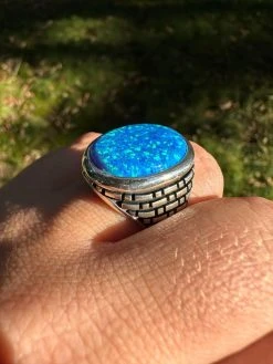 Real 925 Sterling Silver Lab Created Fire Blue Opal Gem Stone Ring Large Mens 33 Real 925 Sterling Silver Lab Created Fire Blue Opal Gem Stone Ring Large Mens -Harlem Bling Shop harlembling real 925 sterling silver lab created fire blue opal gem stone ring large mens 48874.1695260513