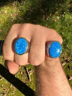 Real 925 Sterling Silver Lab Created Fire Blue Opal Gem Stone Ring Large Mens 30 Real 925 Sterling Silver Lab Created Fire Blue Opal Gem Stone Ring Large Mens -Harlem Bling Shop harlembling real 925 sterling silver lab created fire blue opal gem stone ring large mens 87164.1695260610