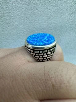 Real 925 Sterling Silver Lab Created Fire Blue Opal Gem Stone Ring Large Mens 38 Real 925 Sterling Silver Lab Created Fire Blue Opal Gem Stone Ring Large Mens -Harlem Bling Shop harlembling real 925 sterling silver lab created fire blue opal gem stone ring large mens 92936.1695260572