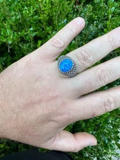 Real 925 Sterling Silver Lab Created Fire Blue Opal Gem Stone Ring Mens Ladies 32 Real 925 Sterling Silver Lab Created Fire Blue Opal Gem Stone Ring Mens Ladies -Harlem Bling Shop harlembling real 925 sterling silver lab created fire blue opal gem stone ring mens ladies 26910.1695260538