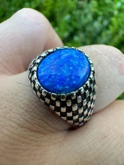 Real 925 Sterling Silver Lab Created Fire Blue Opal Gem Stone Ring Mens Ladies 28 Real 925 Sterling Silver Lab Created Fire Blue Opal Gem Stone Ring Mens Ladies -Harlem Bling Shop harlembling real 925 sterling silver lab created fire blue opal gem stone ring mens ladies 97789.1695260571