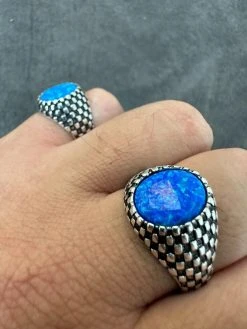 Real 925 Sterling Silver Lab Created Fire Blue Opal Gem Stone Ring Mens Ladies 36 Real 925 Sterling Silver Lab Created Fire Blue Opal Gem Stone Ring Mens Ladies -Harlem Bling Shop harlembling real 925 sterling silver lab created fire blue opal gem stone ring mens ladies 99930.1695260583