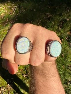 Real 925 Sterling Silver Lab Created White Fire Opal Gem Stone Ring Large Mens 33 Real 925 Sterling Silver Lab Created White Fire Opal Gem Stone Ring Large Mens -Harlem Bling Shop harlembling real 925 sterling silver lab created white fire opal gem stone ring large mens 62312.1695260540