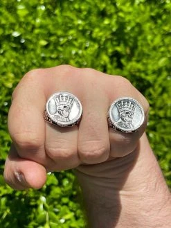 Real 925 Sterling Silver Mens Coin Ring Skull W. Crown Death King Skeleton 7-13 -Harlem Bling Shop harlembling real 925 sterling silver mens coin ring skull w crown death king skeleton 7 13 09899.1664376725