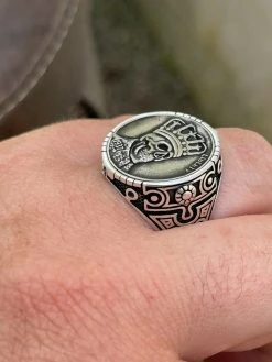Real 925 Sterling Silver Mens Coin Ring Skull W. Crown Death King Skeleton 7-13 -Harlem Bling Shop harlembling real 925 sterling silver mens coin ring skull w crown death king skeleton 7 13 95395.1664377533