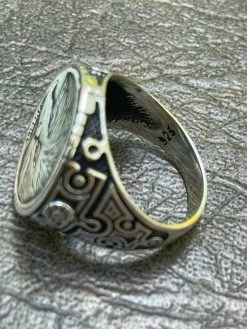 Real 925 Sterling Silver Mens Coin Ring USA Eagle American Liberty Dollar 7-13 -Harlem Bling Shop harlembling real 925 sterling silver mens coin ring usa eagle american liberty dollar 7 13 48196.1664395973