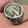 Real 925 Sterling Silver Mens Coin Ring USA Eagle American Liberty Dollar 7-13 -Harlem Bling Shop harlembling real 925 sterling silver mens coin ring usa eagle american liberty dollar 7 13 55815.1664373484