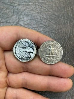 Real 925 Sterling Silver Mens Coin Ring USA Eagle American Liberty Dollar 7-13 -Harlem Bling Shop harlembling real 925 sterling silver mens coin ring usa eagle american liberty dollar 7 13 70435.1664392974