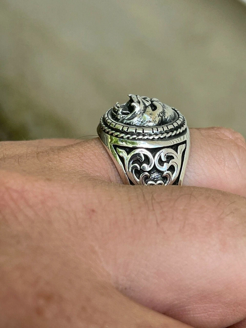 Real 925 Sterling Silver Mens Plain Gorilla Monkey Ape Ring Sz 7 8 9 10 11 12 13 8 Real 925 Sterling Silver Mens Plain Gorilla Monkey Ape Ring Sz 7 8 9 10 11 12 13 - Image 6