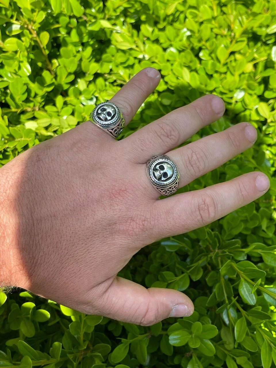 Real 925 Sterling Silver Mens Skull Ring Vintage Oxidized Black Rhodium Sz 7-13 6 Real 925 Sterling Silver Mens Skull Ring Vintage Oxidized Black Rhodium Sz 7-13 - Image 4