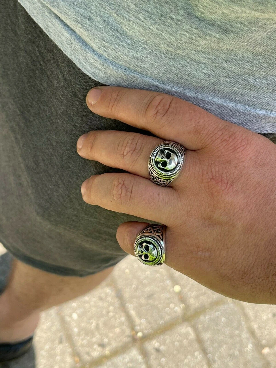 Real 925 Sterling Silver Mens Skull Ring Vintage Oxidized Black Rhodium Sz 7-13 9 Real 925 Sterling Silver Mens Skull Ring Vintage Oxidized Black Rhodium Sz 7-13 - Image 7