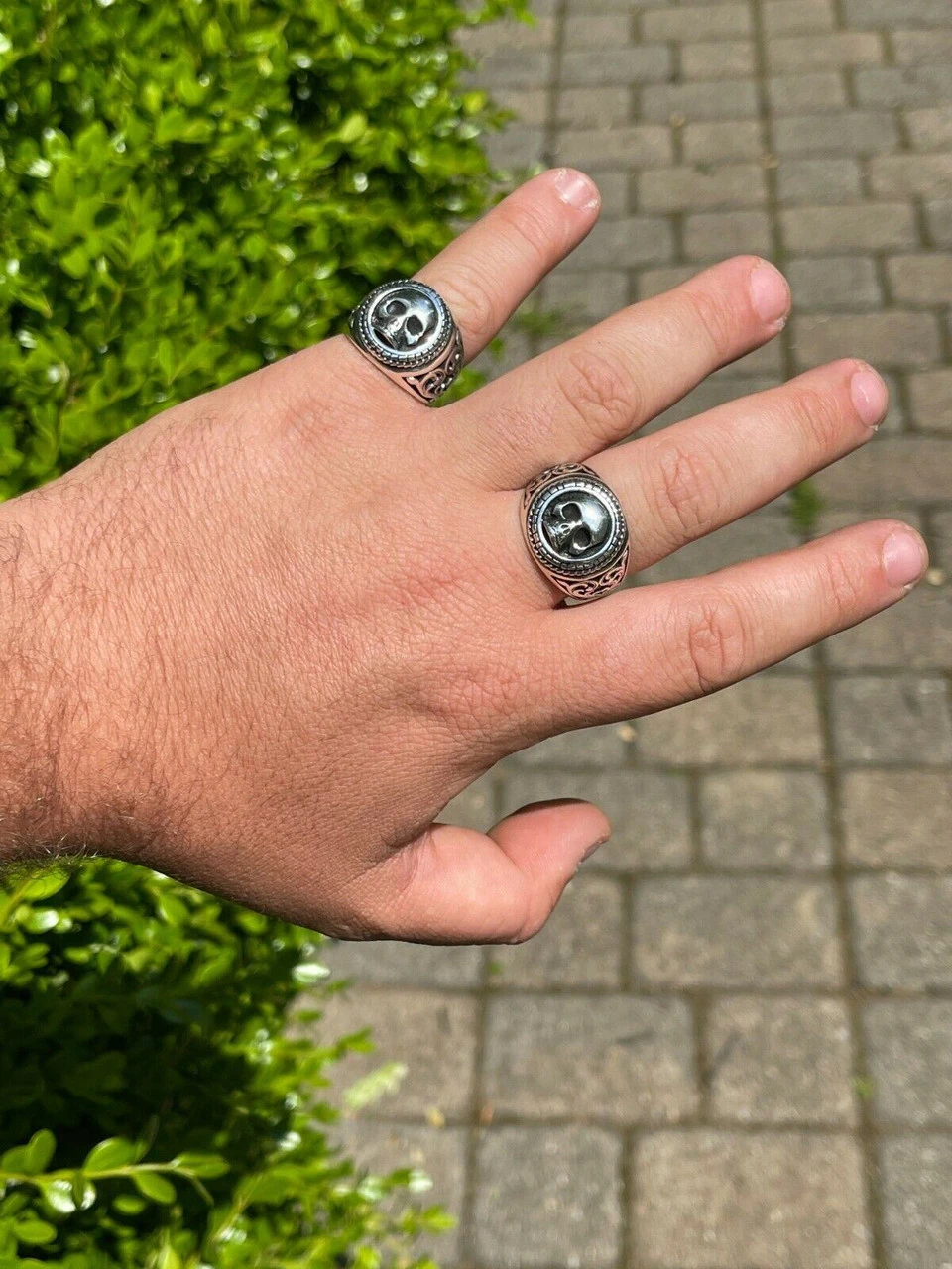 Real 925 Sterling Silver Mens Skull Ring Vintage Oxidized Black Rhodium Sz 7-13 8 Real 925 Sterling Silver Mens Skull Ring Vintage Oxidized Black Rhodium Sz 7-13 - Image 6