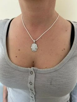 Real 925 Sterling Silver MOISSANITE Hamsa Hand Iced Pendant Pass Diamond Tester 25 Real 925 Sterling Silver MOISSANITE Hamsa Hand Iced Pendant Pass Diamond Tester -Harlem Bling Shop harlembling real 925 sterling silver moissanite hamsa hand iced pendant pass diamond tester 20082.1664356460