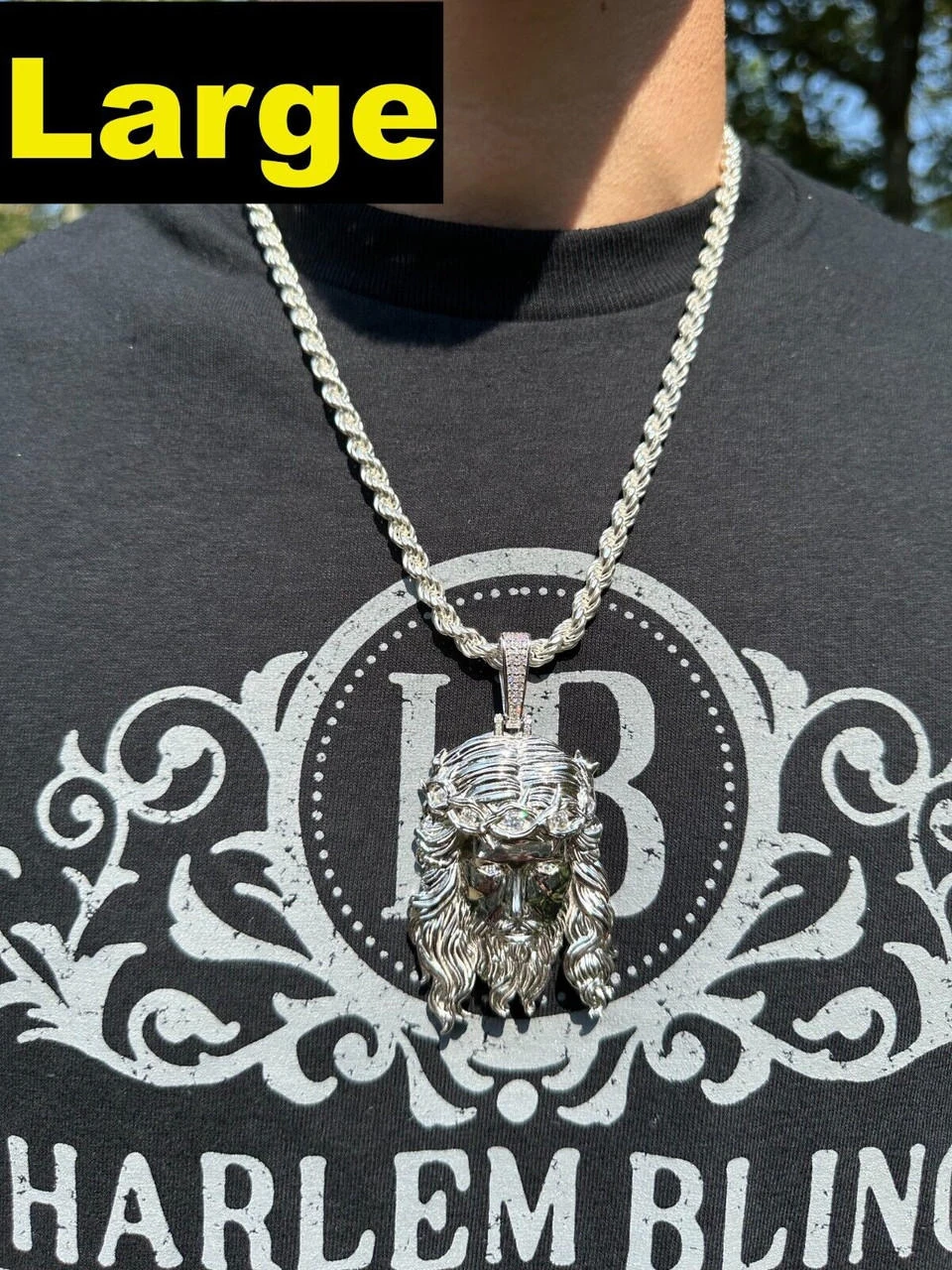 Real 925 Sterling Silver MOISSANITE Jesus Piece Iced Pendant Necklace ITALY MADE 20 Real 925 Sterling Silver MOISSANITE Jesus Piece Iced Pendant Necklace ITALY MADE - Image 18