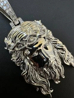 Real 925 Sterling Silver MOISSANITE Jesus Piece Iced Pendant Necklace ITALY MADE 25 Real 925 Sterling Silver MOISSANITE Jesus Piece Iced Pendant Necklace ITALY MADE -Harlem Bling Shop harlembling real 925 sterling silver moissanite jesus piece iced pendant necklace italy made 24449.1694828201