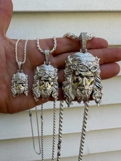 Real 925 Sterling Silver MOISSANITE Jesus Piece Iced Pendant Necklace ITALY MADE 41 Real 925 Sterling Silver MOISSANITE Jesus Piece Iced Pendant Necklace ITALY MADE -Harlem Bling Shop harlembling real 925 sterling silver moissanite jesus piece iced pendant necklace italy made 58516.1694828220