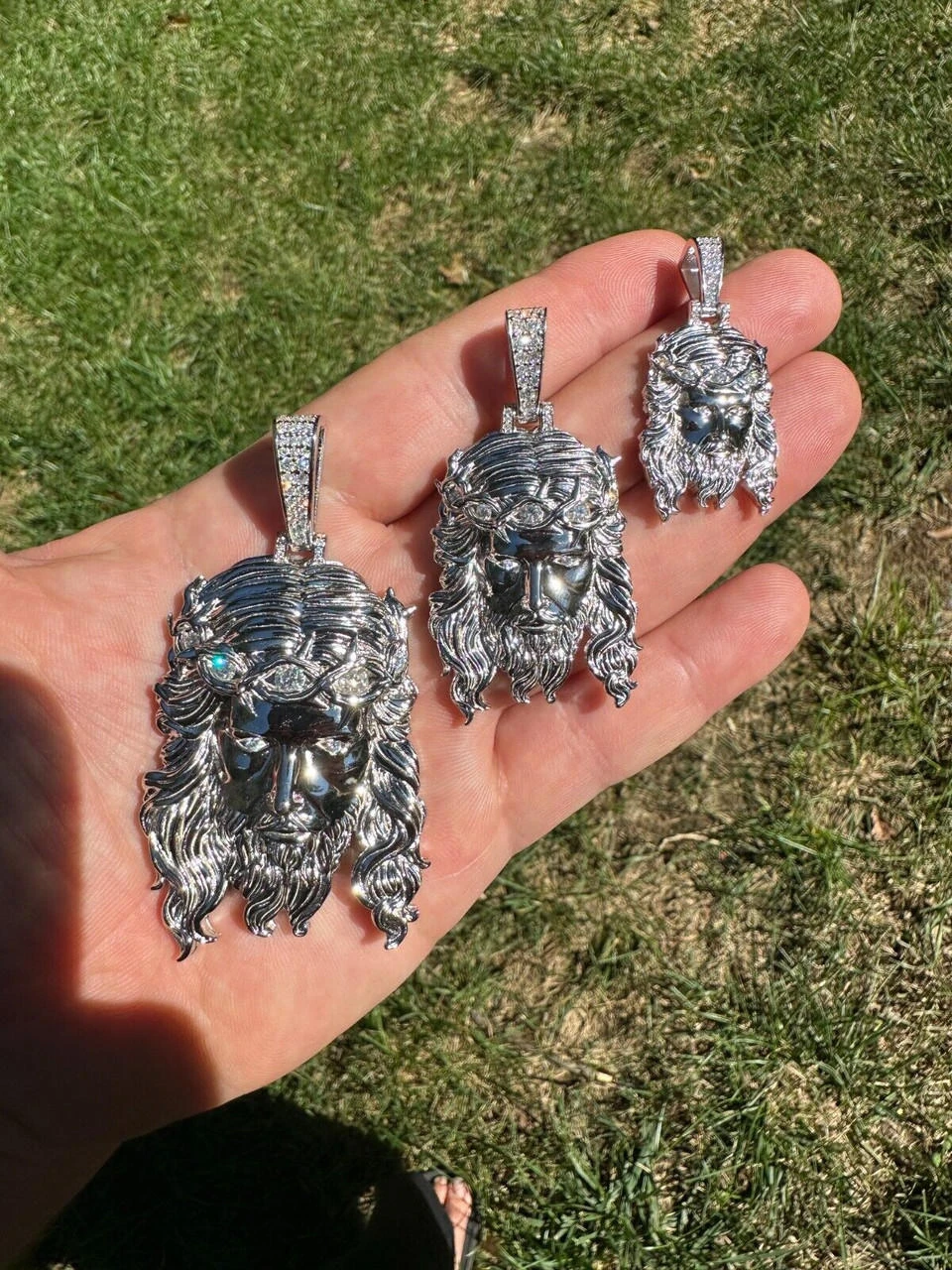 Real 925 Sterling Silver MOISSANITE Jesus Piece Iced Pendant Necklace ITALY MADE 10 Real 925 Sterling Silver MOISSANITE Jesus Piece Iced Pendant Necklace ITALY MADE - Image 8