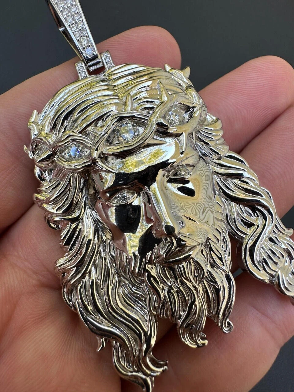 Real 925 Sterling Silver MOISSANITE Jesus Piece Iced Pendant Necklace ITALY MADE 15 Real 925 Sterling Silver MOISSANITE Jesus Piece Iced Pendant Necklace ITALY MADE - Image 13