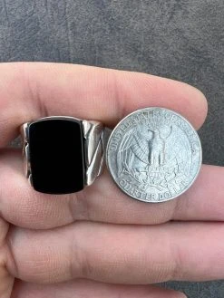 Real 925 Sterling Silver Natural Black Onyx Gemstone W. Miami Cuban Design Ring 38 Real 925 Sterling Silver Natural Black Onyx Gemstone W. Miami Cuban Design Ring -Harlem Bling Shop harlembling real 925 sterling silver natural black onyx gemstone w miami cuban design ring 06467.1672851645