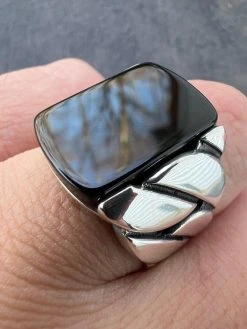 Real 925 Sterling Silver Natural Black Onyx Gemstone W. Miami Cuban Design Ring 24 Real 925 Sterling Silver Natural Black Onyx Gemstone W. Miami Cuban Design Ring -Harlem Bling Shop harlembling real 925 sterling silver natural black onyx gemstone w miami cuban design ring 41399.1672851552