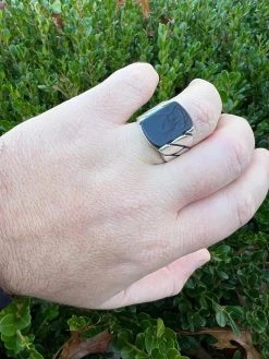 Real 925 Sterling Silver Natural Black Onyx Gemstone W. Miami Cuban Design Ring 36 Real 925 Sterling Silver Natural Black Onyx Gemstone W. Miami Cuban Design Ring -Harlem Bling Shop harlembling real 925 sterling silver natural black onyx gemstone w miami cuban design ring 56955.1672851559