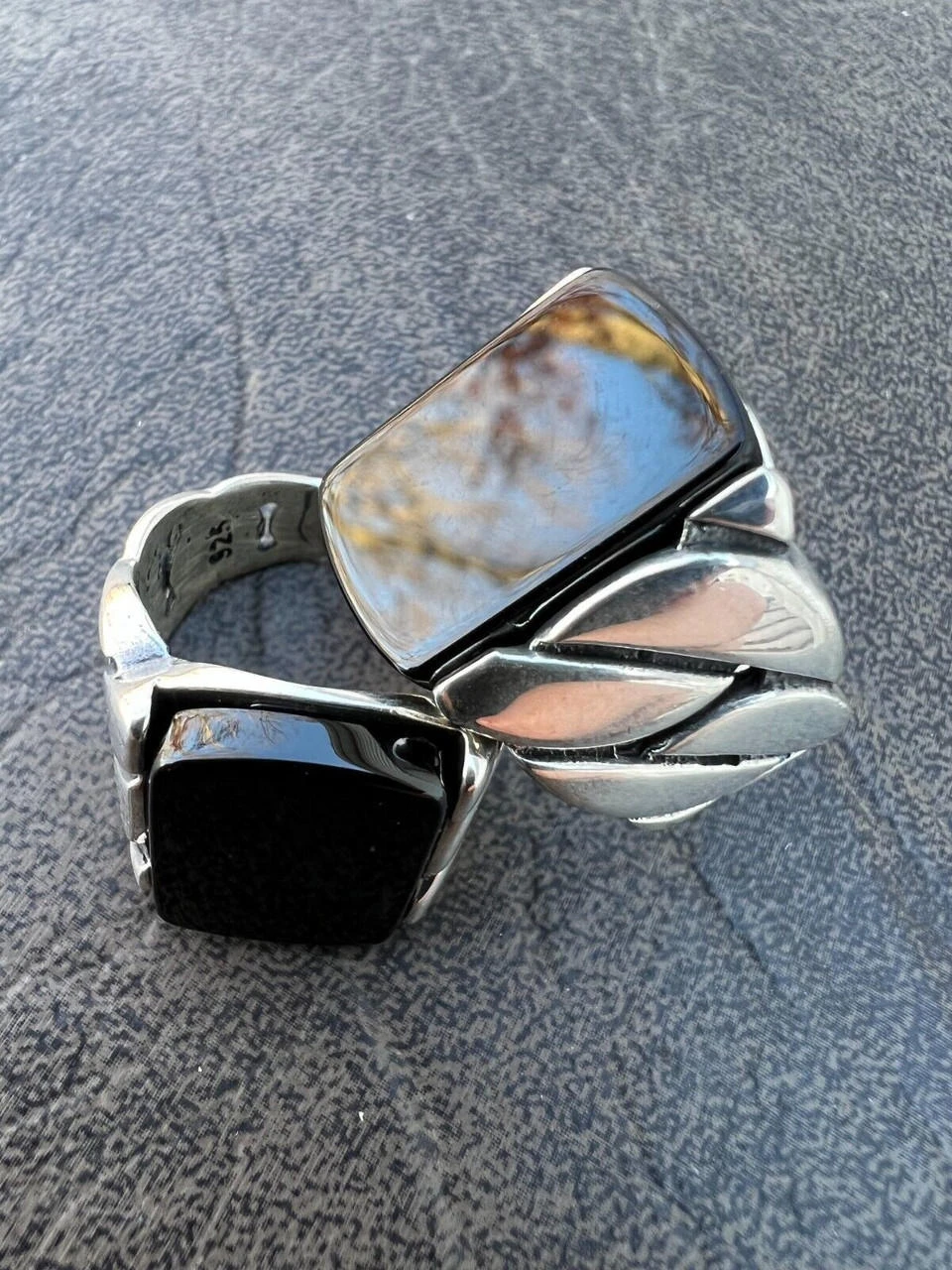 Real 925 Sterling Silver Natural Black Onyx Gemstone W. Miami Cuban Design Ring 20 Real 925 Sterling Silver Natural Black Onyx Gemstone W. Miami Cuban Design Ring - Image 18