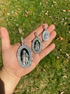 Real 925 Sterling Silver Virgin Mary Necklace Pendant Iced Diamond Medallion Men 20 Real 925 Sterling Silver Virgin Mary Necklace Pendant Iced Diamond Medallion Men -Harlem Bling Shop harlembling real 925 sterling silver virgin mary necklace pendant iced diamond medallion men 84300.1664387189