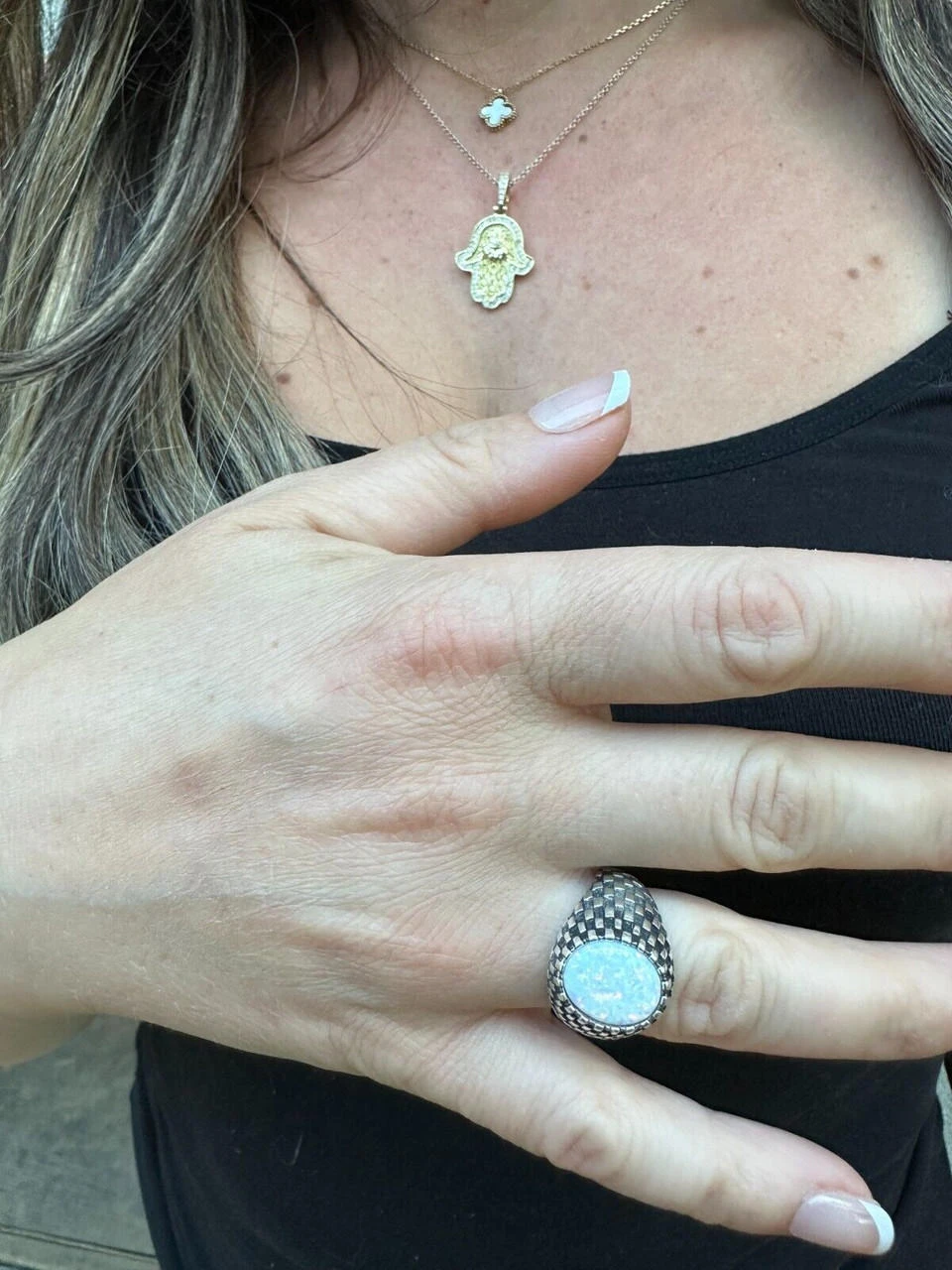 Real 925 Sterling Silver White Lab Created Fire Opal Gem Stone Ring Mens Ladies 9 Real 925 Sterling Silver White Lab Created Fire Opal Gem Stone Ring Mens Ladies - Image 7