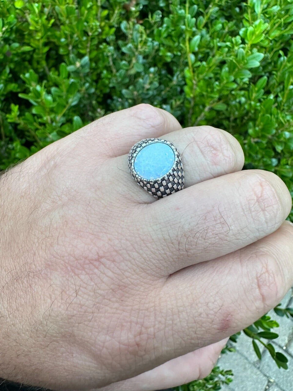 Real 925 Sterling Silver White Lab Created Fire Opal Gem Stone Ring Mens Ladies 17 Real 925 Sterling Silver White Lab Created Fire Opal Gem Stone Ring Mens Ladies - Image 15