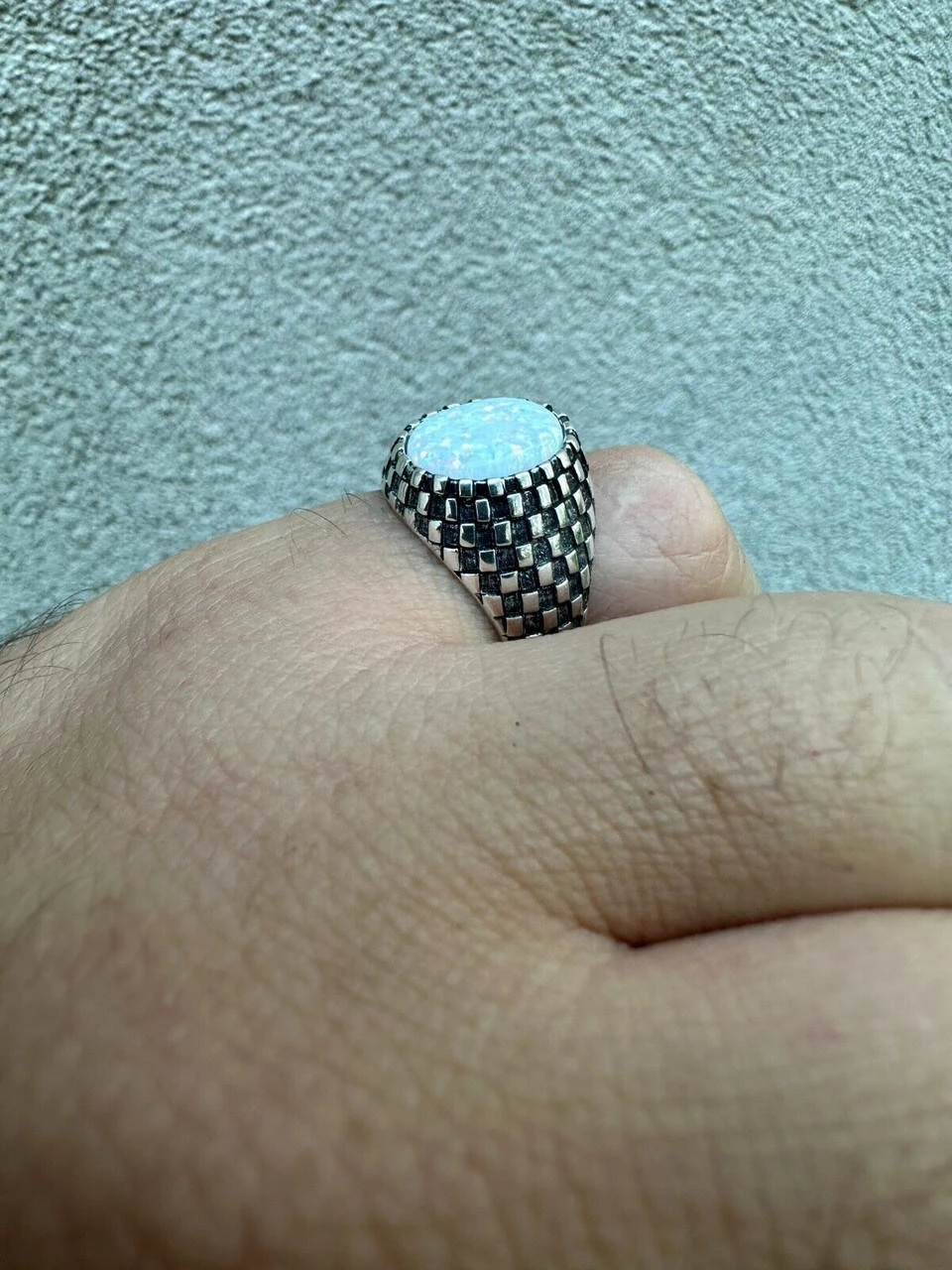 Real 925 Sterling Silver White Lab Created Fire Opal Gem Stone Ring Mens Ladies 16 Real 925 Sterling Silver White Lab Created Fire Opal Gem Stone Ring Mens Ladies - Image 14