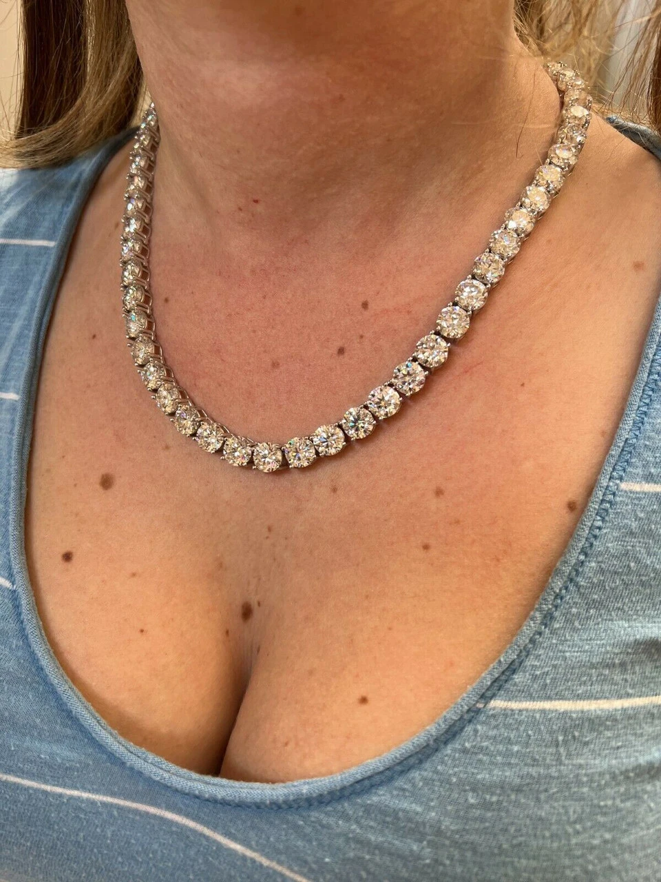 REAL BIG 8mm 100-170ct MOISSANITE Tennis Chain Necklace Pass Diamond Test 16-28" 14 REAL BIG 8mm 100-170ct MOISSANITE Tennis Chain Necklace Pass Diamond Test 16-28" - Image 12