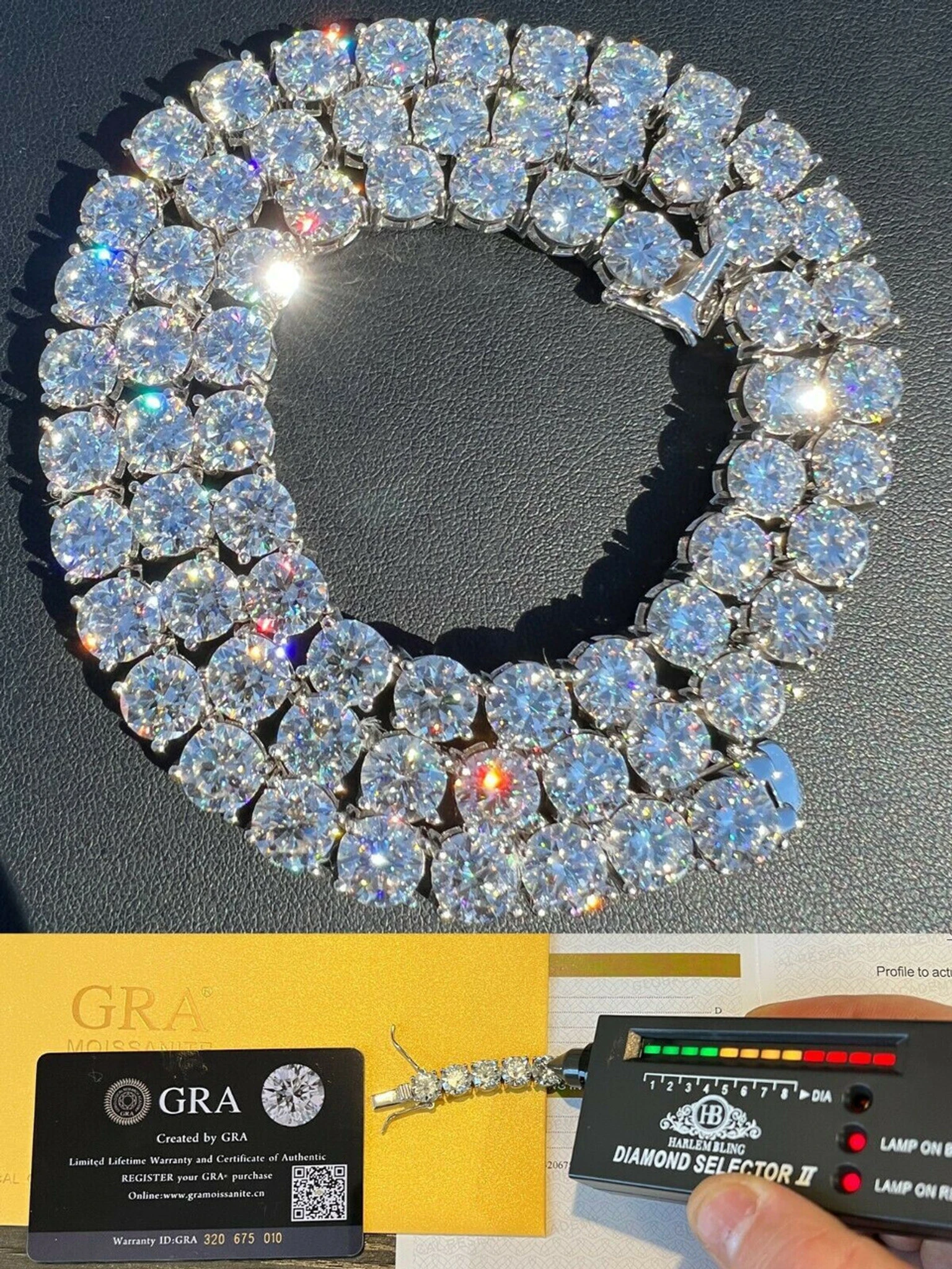 REAL BIG 8mm 100-170ct MOISSANITE Tennis Chain Necklace Pass Diamond Test 16-28" 3 REAL BIG 8mm 100-170ct MOISSANITE Tennis Chain Necklace Pass Diamond Test 16-28"