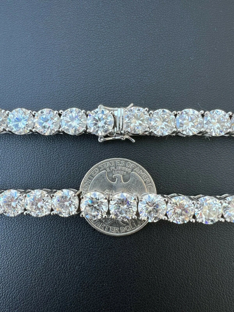 REAL BIG 8mm 100-170ct MOISSANITE Tennis Chain Necklace Pass Diamond Test 16-28" 9 REAL BIG 8mm 100-170ct MOISSANITE Tennis Chain Necklace Pass Diamond Test 16-28" - Image 7