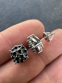 Real Black MOISSANITE Oxidized Rhodium 925 Silver Round Cluster Earrings Hip Hop 26 Real Black MOISSANITE Oxidized Rhodium 925 Silver Round Cluster Earrings Hip Hop -Harlem Bling Shop harlembling real black moissanite oxidized rhodium 925 silver round cluster earrings hip hop 97442.1678301561