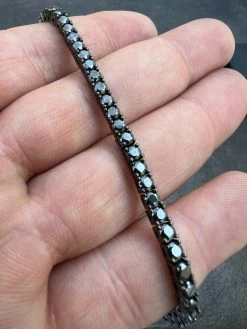 Real Black MOISSANITE Tennis Bracelet 925 Sterling Silver Pass Diamond Test 3mm -Harlem Bling Shop harlembling real black moissanite tennis bracelet 925 sterling silver pass diamond test 3mm 35190.1664356915