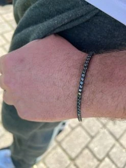 Real Black MOISSANITE Tennis Bracelet 925 Sterling Silver Pass Diamond Test 3mm -Harlem Bling Shop harlembling real black moissanite tennis bracelet 925 sterling silver pass diamond test 3mm 79220.1664363052