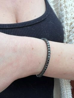 Real Black MOISSANITE Tennis Bracelet 925 Sterling Silver Pass Diamond Test 3mm -Harlem Bling Shop harlembling real black moissanite tennis bracelet 925 sterling silver pass diamond test 3mm 93889.1664358221