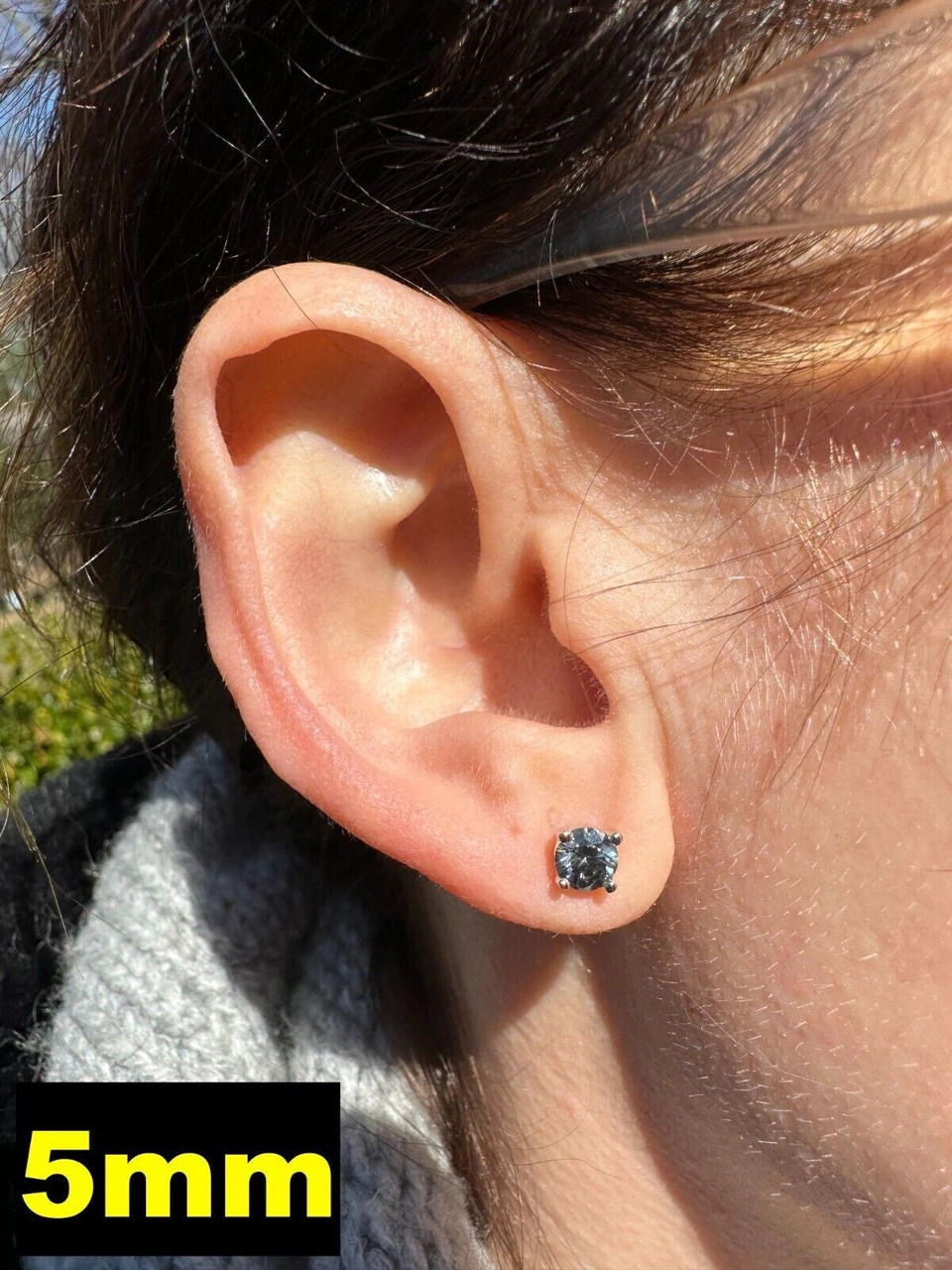 Real Blue Gray Moissanite Screwback Stud Earrings 925 Silver 3-8mm Iced Tester ✅ 14 Real Blue Gray Moissanite Screwback Stud Earrings 925 Silver 3-8mm Iced Tester ✅ - Image 12