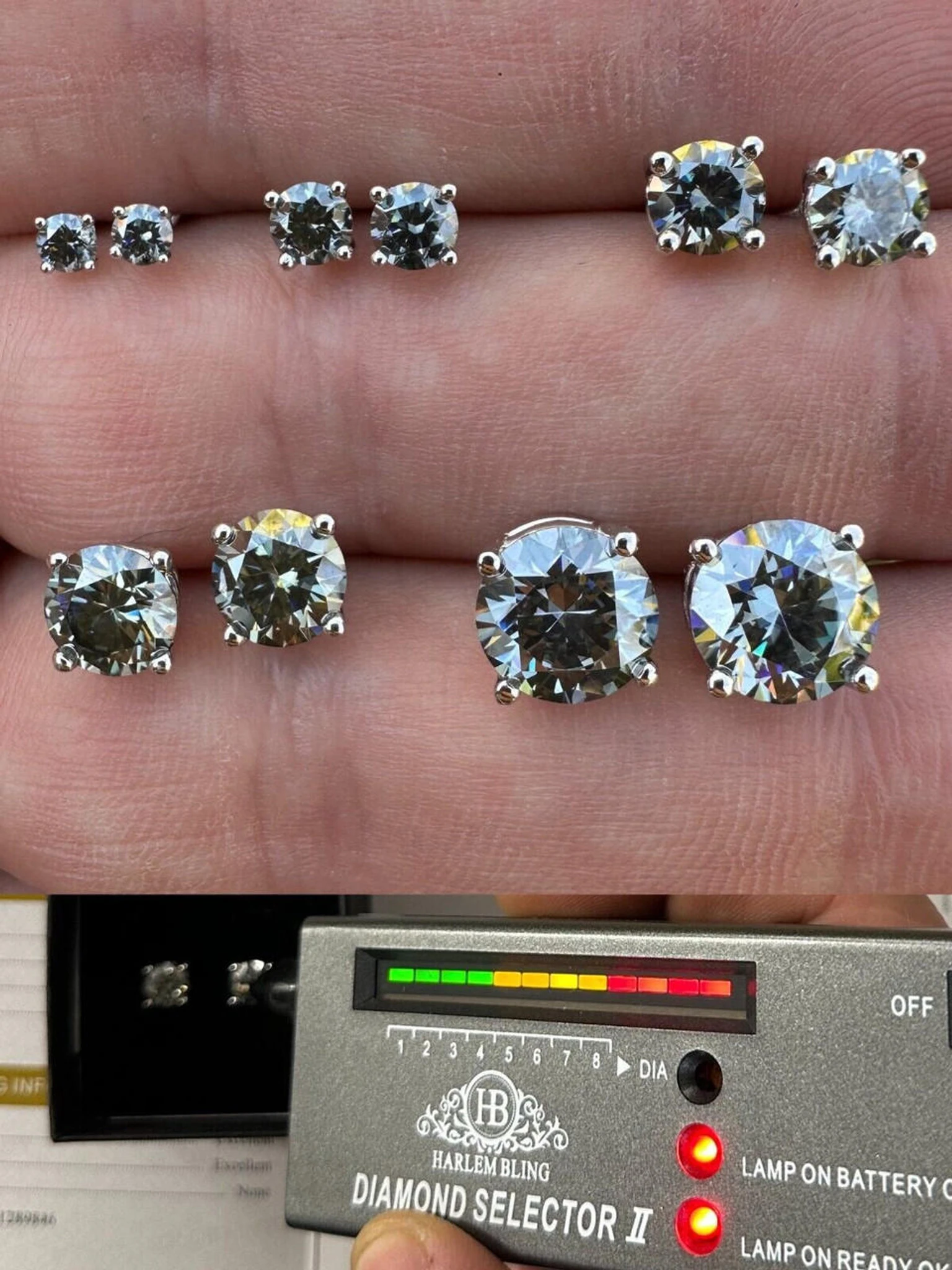 Real Blue Gray Moissanite Screwback Stud Earrings 925 Silver 3-8mm Iced Tester ✅ 3 Real Blue Gray Moissanite Screwback Stud Earrings 925 Silver 3-8mm Iced Tester ✅