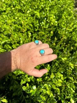 Real Blue Turquoise Gemstone Mens Real Solid 925 Sterling Silver Signet Ring -Harlem Bling Shop harlembling real blue turquoise gemstone mens real solid 925 sterling silver signet ring 57696.1682195020