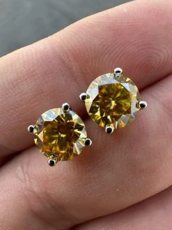 Real Canary Yellow Moissanite Screwback Stud Earrings 925 Silver 3-8mm Pass Test 30 Real Canary Yellow Moissanite Screwback Stud Earrings 925 Silver 3-8mm Pass Test -Harlem Bling Shop harlembling real canary yellow moissanite screwback stud earrings 925 silver 3 8mm pass test 41112.1677090688