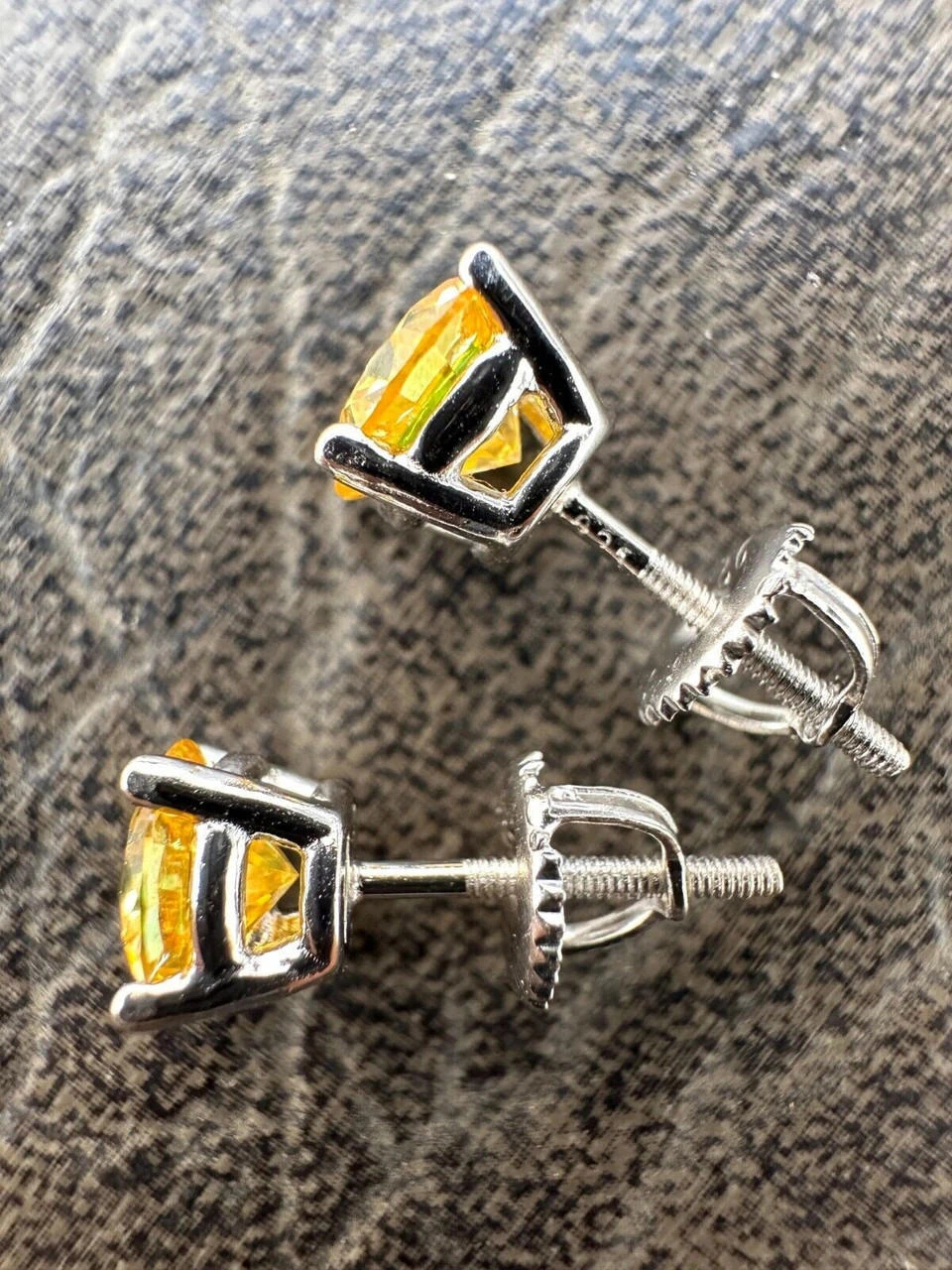 Real Canary Yellow Moissanite Screwback Stud Earrings 925 Silver 3-8mm Pass Test 12 Real Canary Yellow Moissanite Screwback Stud Earrings 925 Silver 3-8mm Pass Test - Image 10
