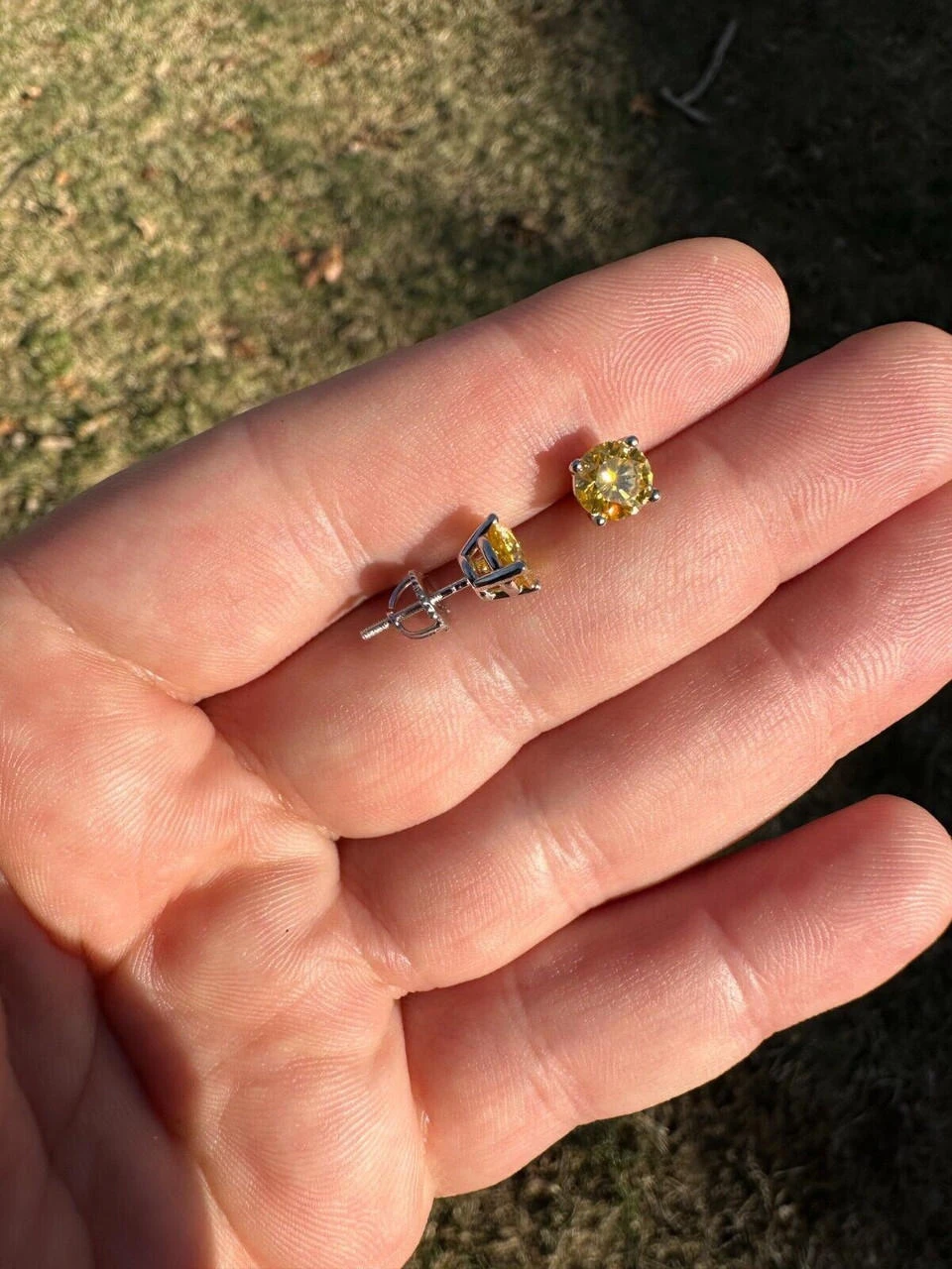 Real Canary Yellow Moissanite Screwback Stud Earrings 925 Silver 3-8mm Pass Test 9 Real Canary Yellow Moissanite Screwback Stud Earrings 925 Silver 3-8mm Pass Test - Image 7