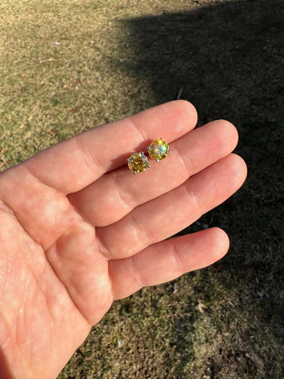 Real Canary Yellow Moissanite Screwback Stud Earrings 925 Silver 3-8mm Pass Test 18 Real Canary Yellow Moissanite Screwback Stud Earrings 925 Silver 3-8mm Pass Test - Image 16