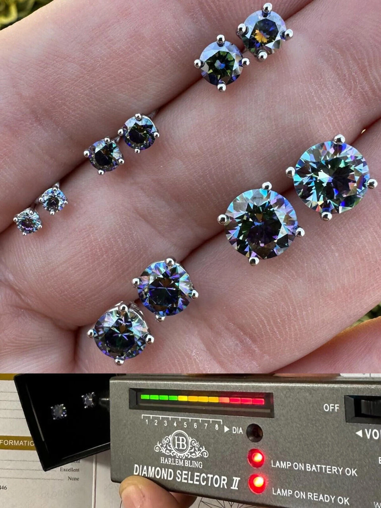 Real Dark Navy Blue Moissanite Screwback Stud Earrings 925 Silver 3-8mm Iced 3 Real Dark Navy Blue Moissanite Screwback Stud Earrings 925 Silver 3-8mm Iced