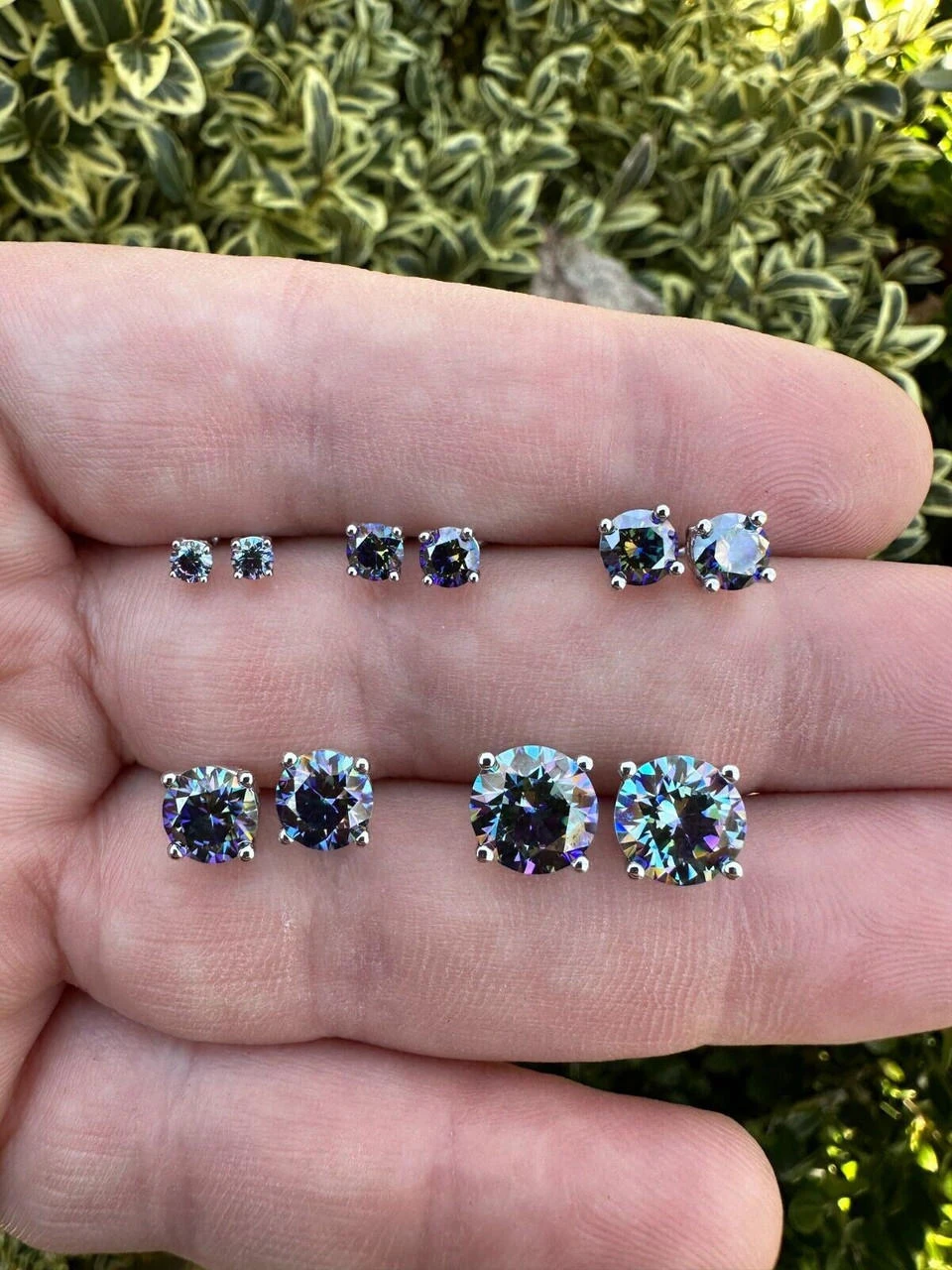 Real Dark Navy Blue Moissanite Screwback Stud Earrings 925 Silver 3-8mm Iced 13 Real Dark Navy Blue Moissanite Screwback Stud Earrings 925 Silver 3-8mm Iced - Image 11