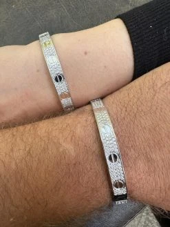 Real Fully Iced MOISSANITE Solid 925 Silver Bangle Bracelet Mens 3 Sizes Mens Ladies -Harlem Bling Shop harlembling real fully iced moissanite solid 925 silver bangle bracelet mens 3 sizes mens ladies 17827.1682454483